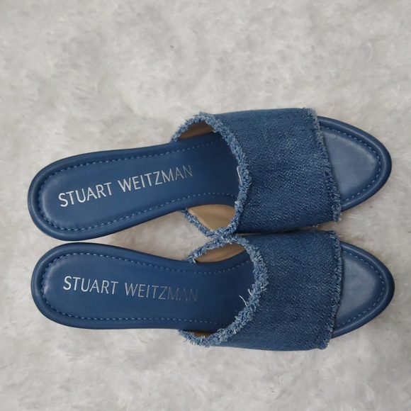 Stuart Weitzman Denim Studded Clogs - Picture 4 of 7